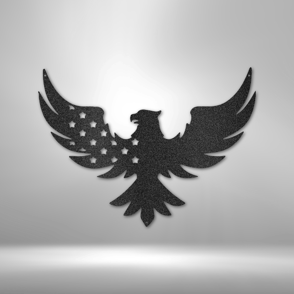 patriotic metal wall art made in usa with patriotic eagle and flying stars metal wall art