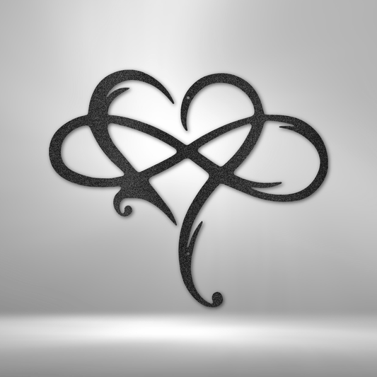 Infinity heart metal wall art in tribal style design, made in USA romantic home decor