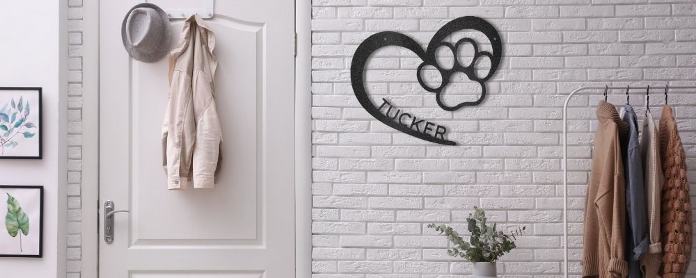 Perfect gift for pet lovers, personalized metal sign with pet name or date for special furry friend, or lasting memorial for a four legged family member lost.