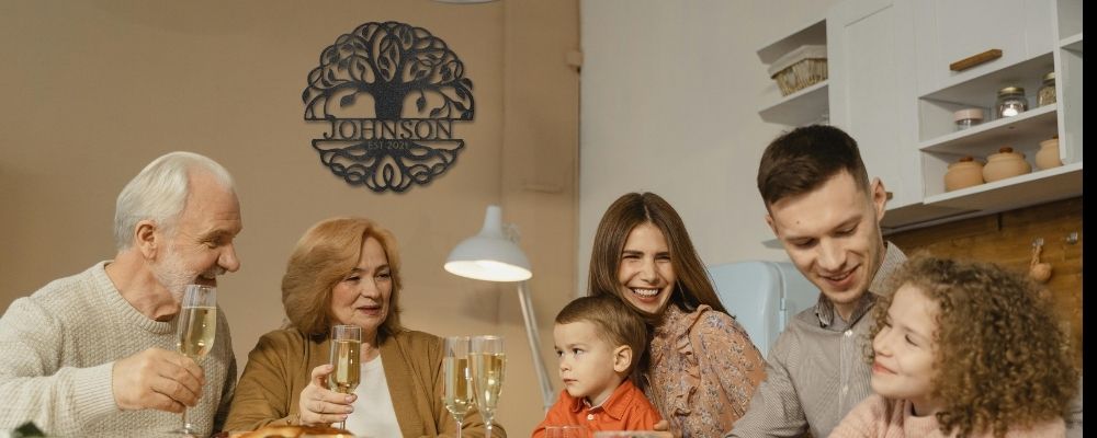 Custom Steel Sign: Personalized Monograms & Family Names Metal Wall Decor Made in USA