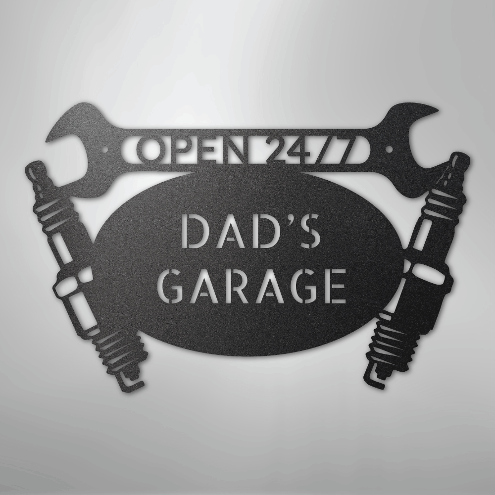Custom Steel Sign: Personalized Garage Wall Art with Tools Made in USA ...