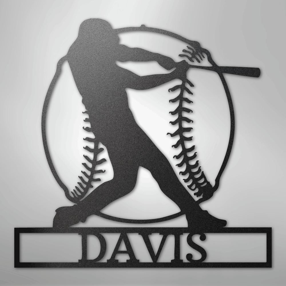 Custom Steel Sign: Personalized Baseball Player Wall Art – Made in USA ...