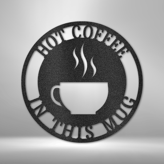 Personalized Metal Wall Art Coffee cup silhouette, coffee bar and kitchen decor made in USA