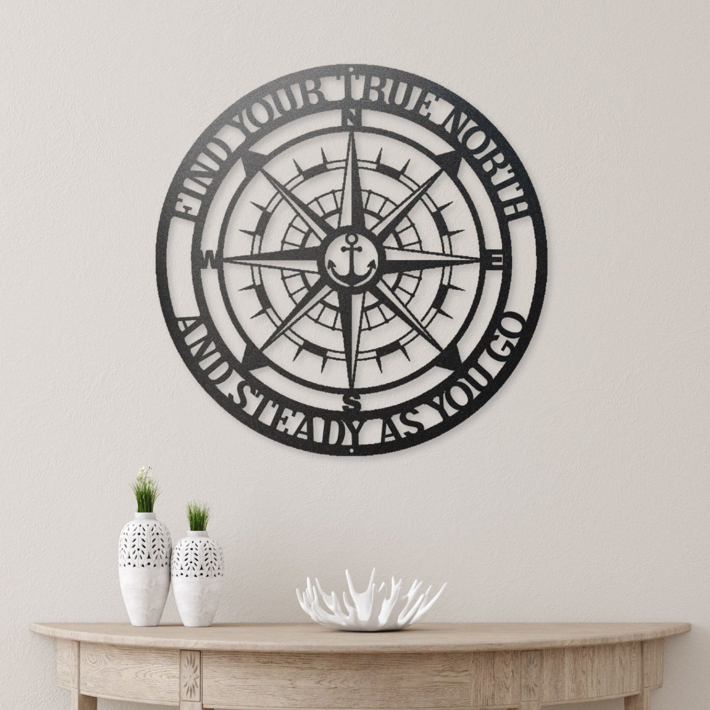 Nautical Compass Metal Wall Art