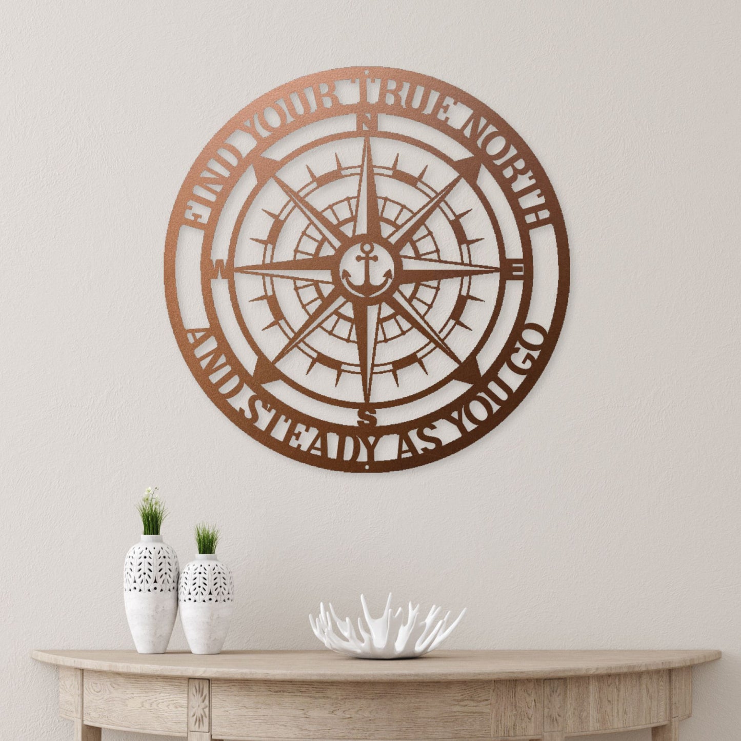 Nautical Compass Metal Wall Art