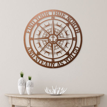 Nautical Compass Metal Wall Art