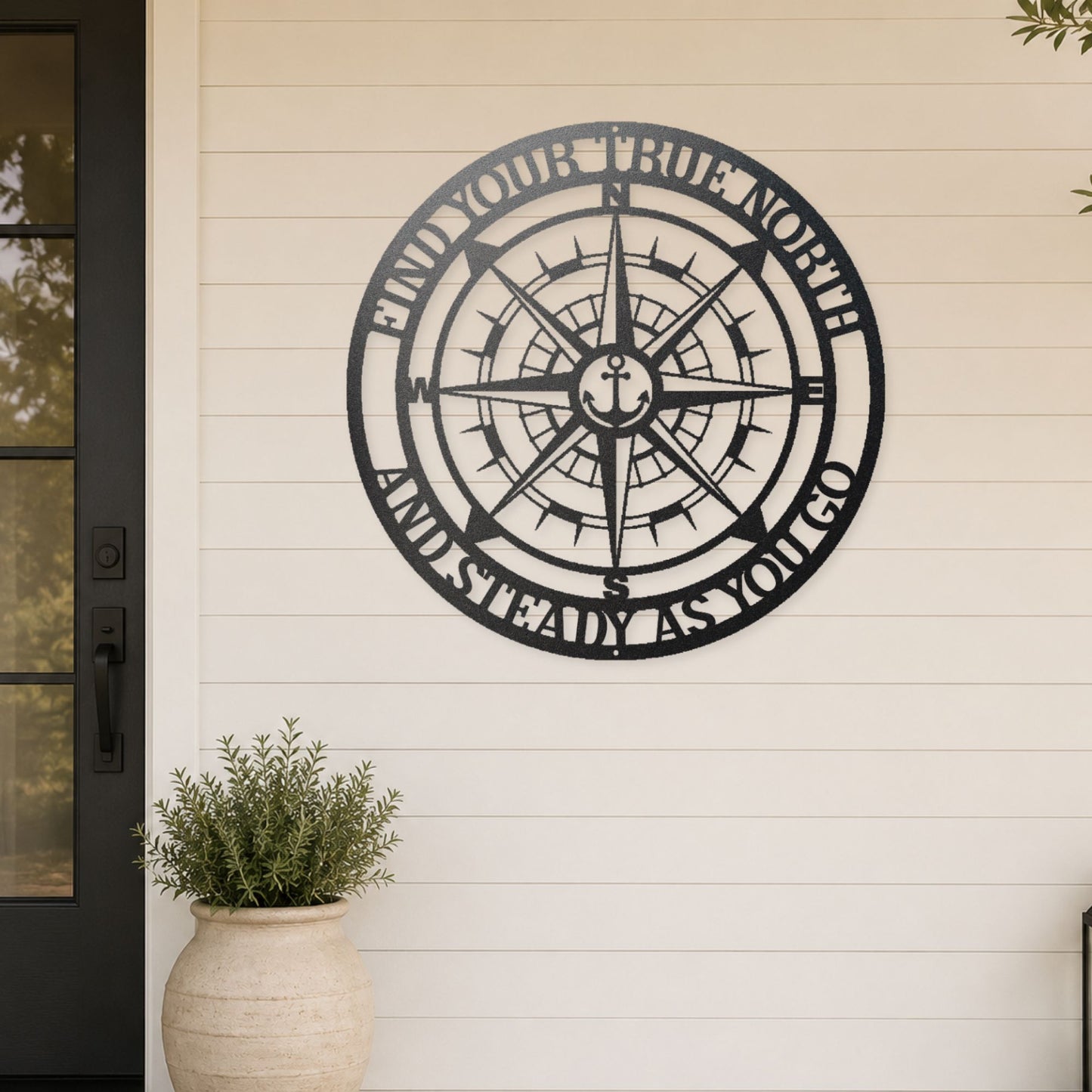 Nautical Compass Metal Wall Art