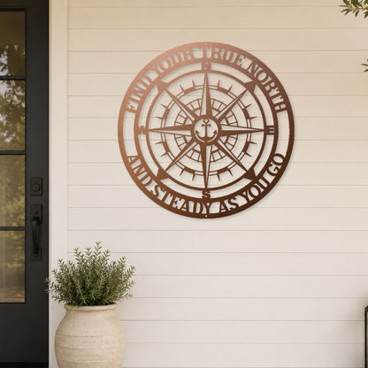 Nautical Compass Metal Wall Art