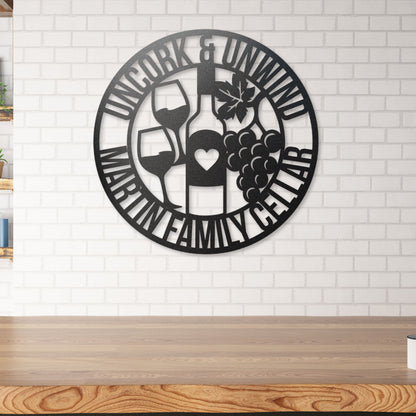Personalized Wine Cellar Metal Wall Art
